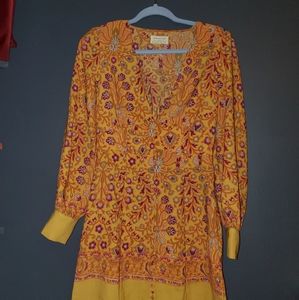 UO Michelle Plunging Long Sleeve mini dress